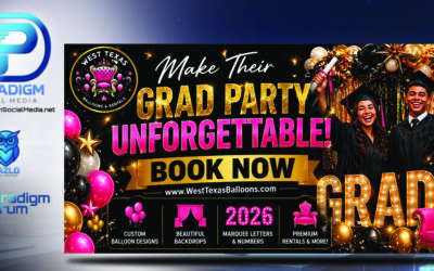 Graduation Party Balloon Decor and Rentals in Lubbock Texas